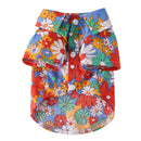 2 PCS Pet Beach Shirt Dog Print Spring And Summer Clothes, Size: S(Orange)