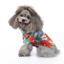 2 PCS Pet Beach Shirt Dog Print Spring And Summer Clothes, Size: S(Orange)