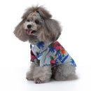 2 PCS Pet Beach Shirt Dog Print Spring And Summer Clothes, Size: S(Sea Blue)