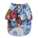 2 PCS Pet Beach Shirt Dog Print Spring And Summer Clothes, Size: XL(Sea Blue)
