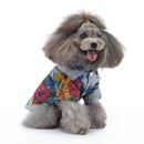 2 PCS Pet Beach Shirt Dog Print Spring And Summer Clothes, Size: XL(Sea Blue)