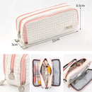 Angoo Double-Open Multi-Layer Stationery Pencil Case Multifunctional Cosmetic Bag(British Style)