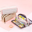Angoo Double-Open Multi-Layer Stationery Pencil Case Multifunctional Cosmetic Bag(British Style)