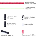TRLREQ Mountain Road Bicycle Aluminum Alloy Brake Outer Tube Oil-Filled Fish Bone Line Tube, Colour: Blue