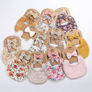 Baby Linen Cotton Printed Double-sided Saliva Towel Headband Set(DP021-4)