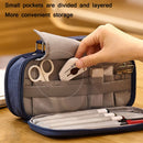 Angoo Large-Capacity Multi-Layer Classification Stationery Pencil Case(Denim Blue)