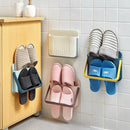 2 PCS TM20005 Non-Marking Double-Layer Shoe Racks Wall-Mounted Shoe Storage Shelf, Random Color Delivery