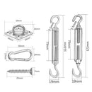 24 PCS / Set Outdoor Rectangle Shade Sail 304 Stainless Steel Accessories Outdoor Shade Flower Basket Screws Diamond Door Buckle