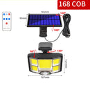 TG-TY085 Solar Outdoor Human Body Induction Wall Light Household Garden Waterproof Street Light wIth Remote Control, Spec: 168 COB Separated