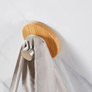 3 PCS Bamboo Hook Bathroom Kitchen Towel Coat Hook Stainless Steel Door Sticky Hook(Single Hook)