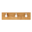 Stainless Steel Bamboo Wood Three Row Hook Kitchen Bathroom Door Adhesive Hook(Three Hook)