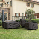 Outdoor Oxford Cloth Furniture Cover Garden Dustproof Waterproof And UV-Proof Table And Chair Protective Cover, Size: 160x160x80cm(Black)