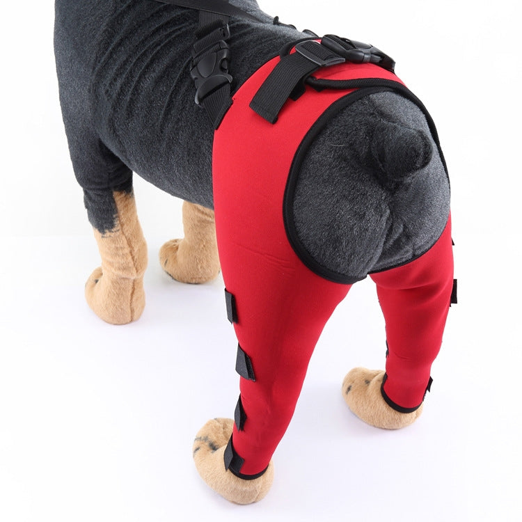 Pet Dog Leg Knee Guard Surgery Injury Protective Cover, Size: S(Red)
