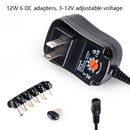 C5 3-12V 12W Adjustable Voltage Regulated Switch Power Supply Power Adapter Multifunction Charger With DC Tips(US Plug)