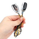 1 Pair Motorcycle LED Turn Lamp Universal Modified Small Turn Light, Colour: Silver Shell