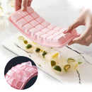 Creative 24 Grid Silicone Ice Tray Home Large Ice Cube Mold Ice Box with Lid(Light Pink)