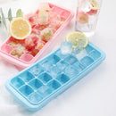 Creative 24 Grid Silicone Ice Tray Home Large Ice Cube Mold Ice Box with Lid(Light Pink)