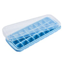 Creative 24 Grid Silicone Ice Tray Home Large Ice Cube Mold Ice Box with Lid(Sky Blue)