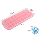 Creative 24 Grid Silicone Ice Tray Home Large Ice Cube Mold Ice Box with Lid(Mint Green)