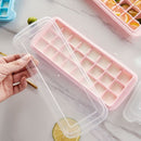 Creative 24 Grid Silicone Ice Tray Home Large Ice Cube Mold Ice Box with Lid(Mint Green)