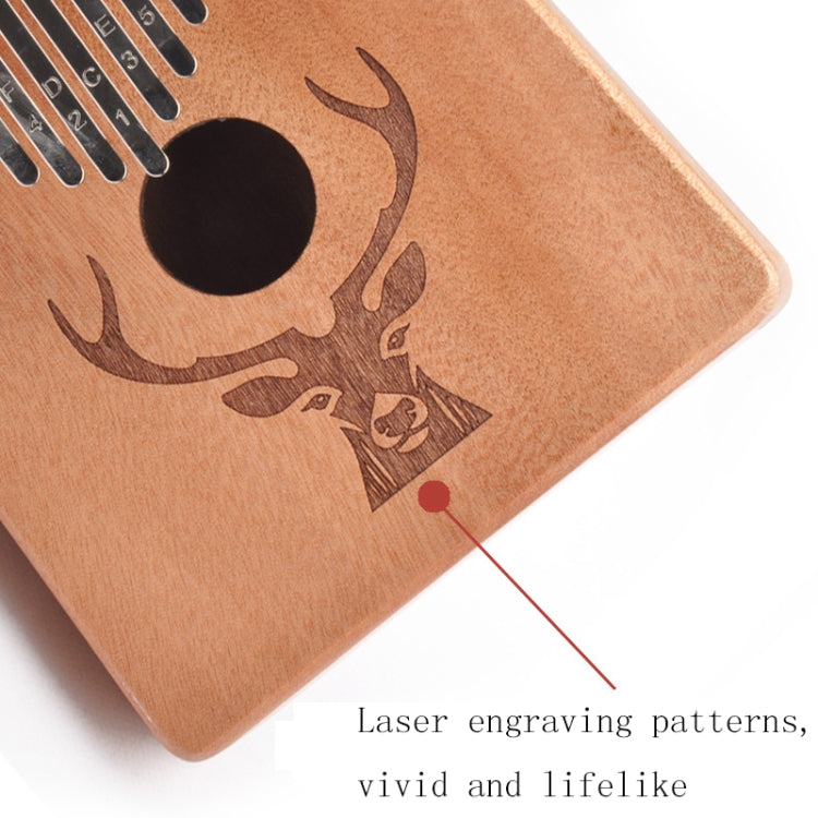 17-Tone Beginner Finger Piano Deer Head Kalimba Thumb Piano(Wooden)