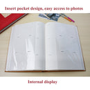 4R 6 Inch 300 Sheets Cloth Photo Album Retro Insert Photo Album Postcard Storage Photo Album(Orange)