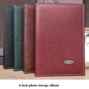 6 Inch 240 Sheets Leather Cover Photo Album Family Memorial Album Interstitial Album(Green)