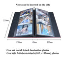 6 Inch 240 Sheets Leather Cover Photo Album Family Memorial Album Interstitial Album(Dark Brown)