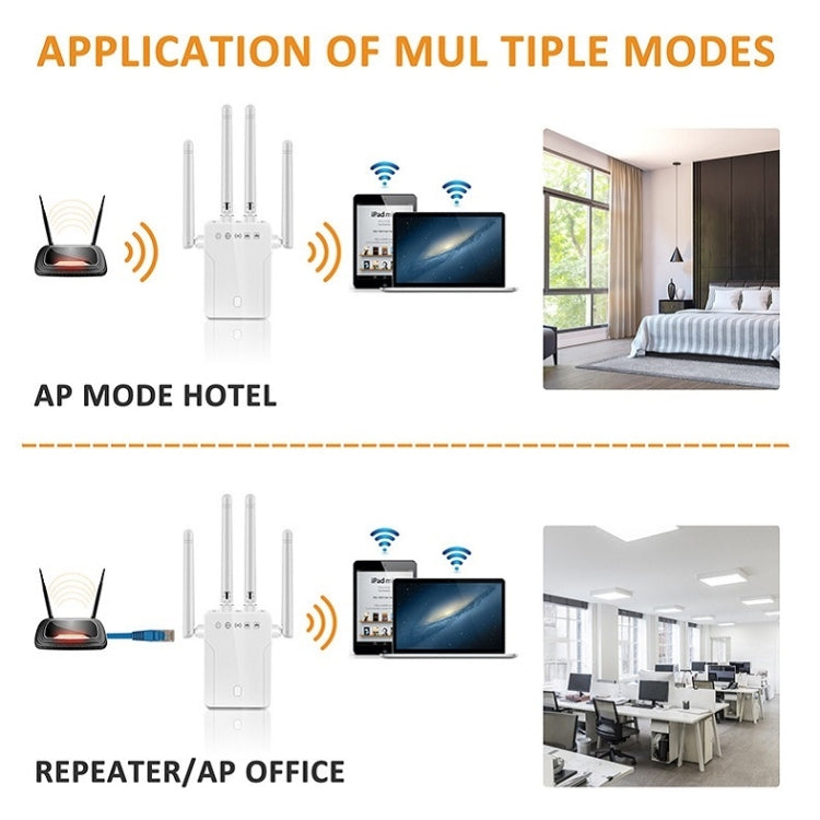 M-95B 300M Repeater WiFi Booster Wireless Signal Expansion Amplifier(White - UK Plug)