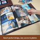 6 Inch 600 Sheets Leather Cover Photo Album Family Photo Album Storage Book(Dark Brown)