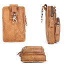 6386 Men Retro Cowhide Multifunctional Sports Belt Waist Bag(Brown)