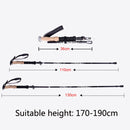 TUOBEIS TBS-006 Trekking Pole Ultra-Light Folding Trekking Mountain Climbing Crutch(Black Long Model)