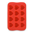 2 PCS Silicone Chocolate Mold Tray Creative Geometry Shaped Ice Cube Cake decoration Mold, Shape:Heart(Red)