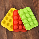 2 PCS Silicone Chocolate Mold Tray Creative Geometry Shaped Ice Cube Cake decoration Mold, Shape:Heart(Red)