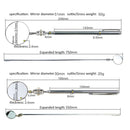 3 PCS Car Repair Detection Mirror Universal Folding Telescopic Mirror Welding Chassis Inspection Mirror, Model: Silver 30mm