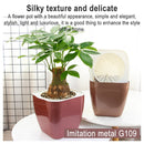 3 PCS Imitation Metal Colorful Water Storage Plastic Flowerpot, Size: G109 Medium Pot(Square Champagne Gold)