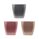 3 PCS Imitation Metal Colorful Water Storage Plastic Flowerpot, Size: G109 Medium Pot(Square Silver Grey)