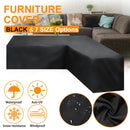 Outdoor Garden Furniture Corner Sofa Cover Dustproof Table Cover, Size: 215x215x87cm(Black)
