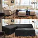 Outdoor Garden Furniture Corner Sofa Cover Dustproof Table Cover, Size: 215x215x87cm(Black)
