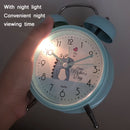 Student Cute Style Bell Alarm Clock Bedside Mute Clock With Light Specificationï¼š Y34 3 Inch (Blue)