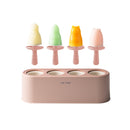 Summer Homemade Ice Cream Popsicle Mold Refrigerator Quick Freezer Popsicle Making Box(Light Pink)