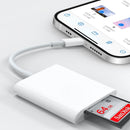 8 Pin to SD + TF Card Reader 2 in 1 Adapter For iPhone / iPad, Cable Length: 9.7cm(Double Slots)