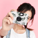 Retro Peony Cute Disposable Film Mini Point-And-Shoot Camera with 18 Sheets Films