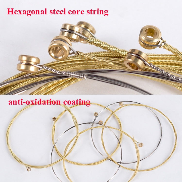 3 Sets Folk Guitar Brass Strings Acoustic Guitar Set Strings 1-6(Red Packing 012)