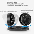 F558 With USB Mobile Phone Charging Car Fan 12/24V Car Truck Double Shaking Head Fan(Double Head 12V)