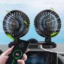 F558 With USB Mobile Phone Charging Car Fan 12/24V Car Truck Double Shaking Head Fan(Double Head 12V)
