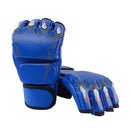 BH0086 1 Pair Boxing Half Finger Gloves Thickened Adult Boxing Gloves(Blue Tiger Paws)