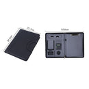 KC601 A4 Multifunctional Portable Folder Business Zipper Bag Leather Folder, Style: No Chargeable With Calculator No Memo Pad (Dark Blue)