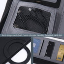 KC601 A4 Multifunctional Portable Folder Business Zipper Bag Leather Folder, Style: No Chargeable With Calculator No Memo Pad (Dark Blue)