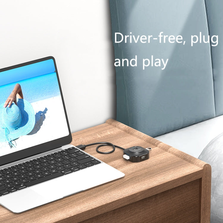 Jasoz High-Speed USB2.0 4-Ports HUB 1 to 4 Docking HUB, Colour: White 1.2m
